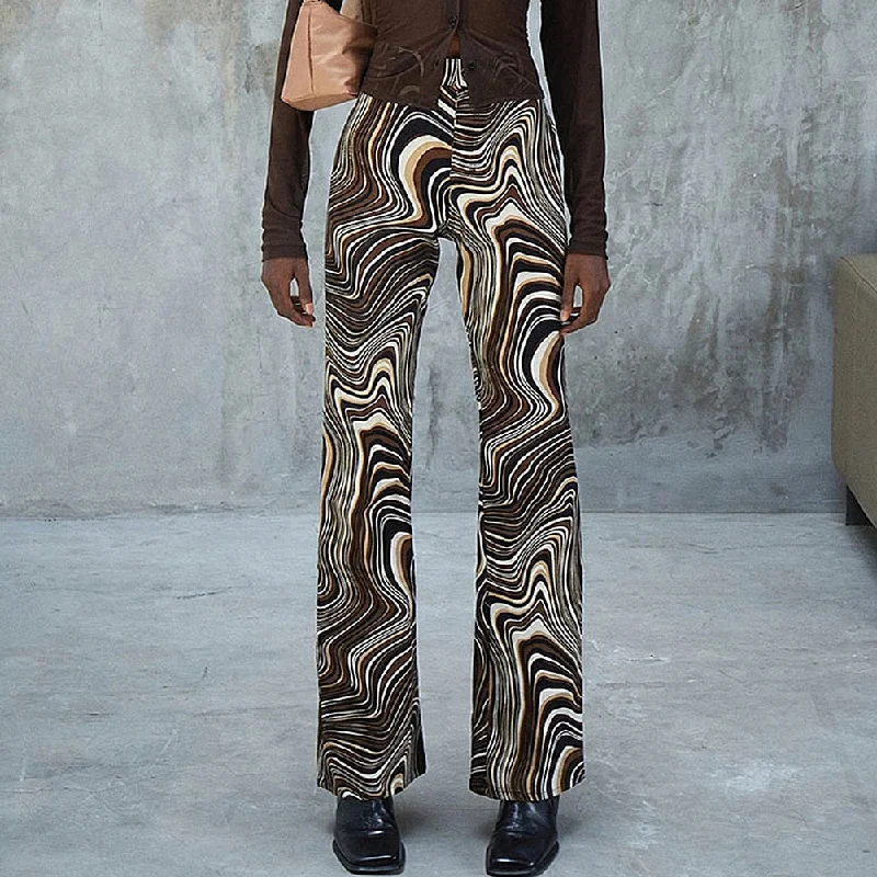 FashionSierra - Women Y2K Streetwear Straight Brown Baggy Pants Trousers