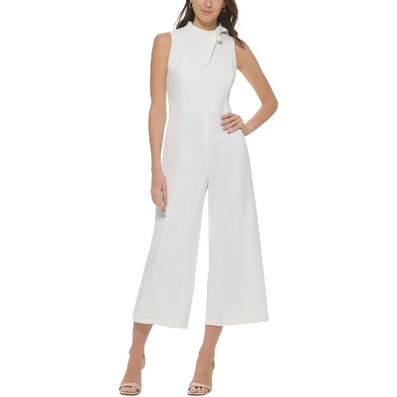 Calvin Klein Womens Cropped Wide Leg Jumpsuit