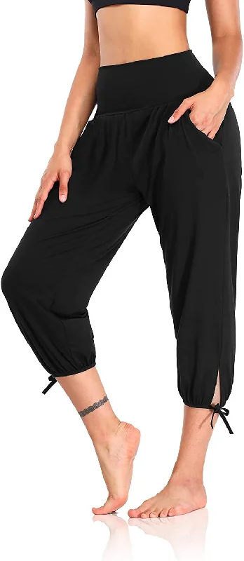 FashionSierra - Yoga Pants Capri Loose Workout Sweatpants Comfy Lounge Joggers with Pockets