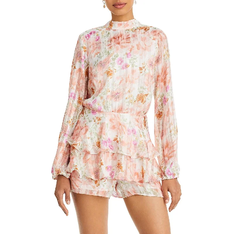 Endless Rose Womens Tiered Floral Romper