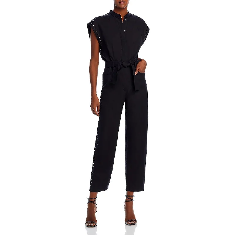 IRO Womens Linen Blend Studded Jumpsuit