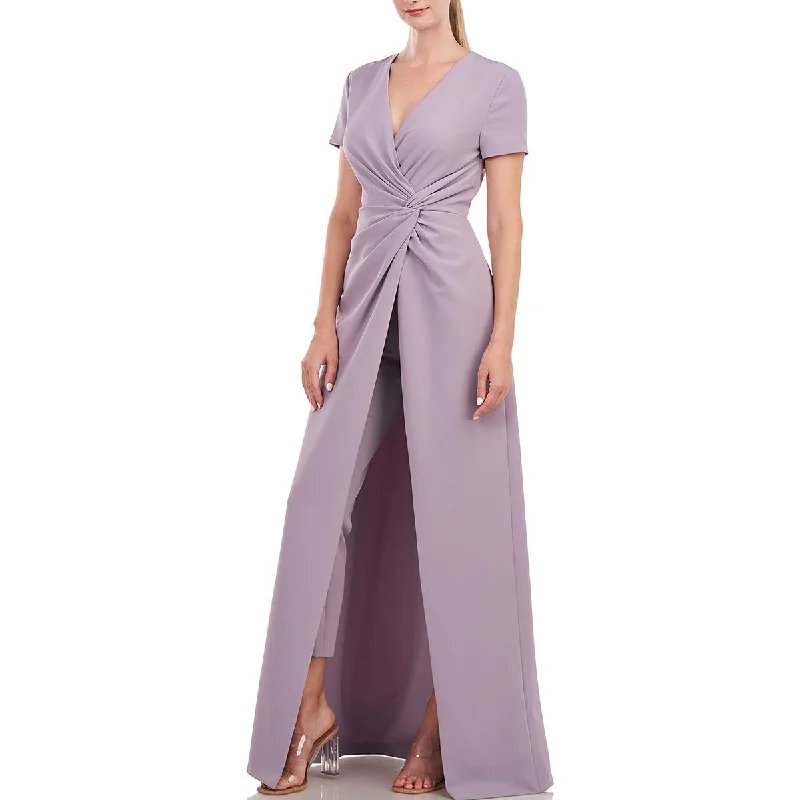 Kay Unger New York Womens Gathered Walk-Thru Jumpsuit