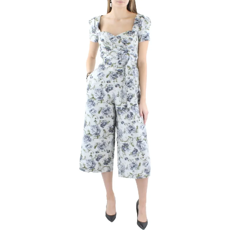 Kay Unger New York Womens Jesse Floral Cropped Jumpsuit