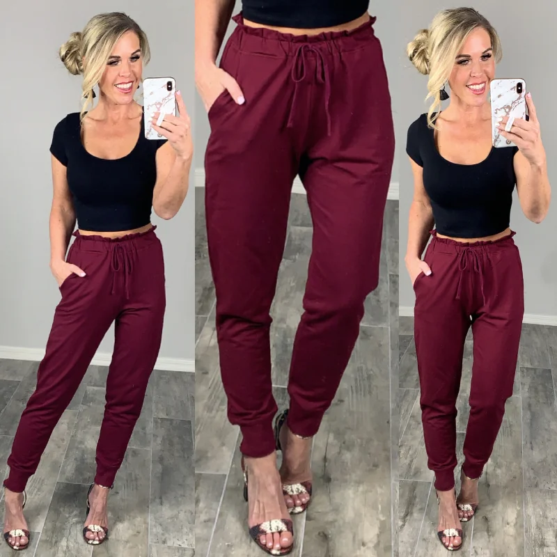 Perfect Pocket Joggers - Burgundy