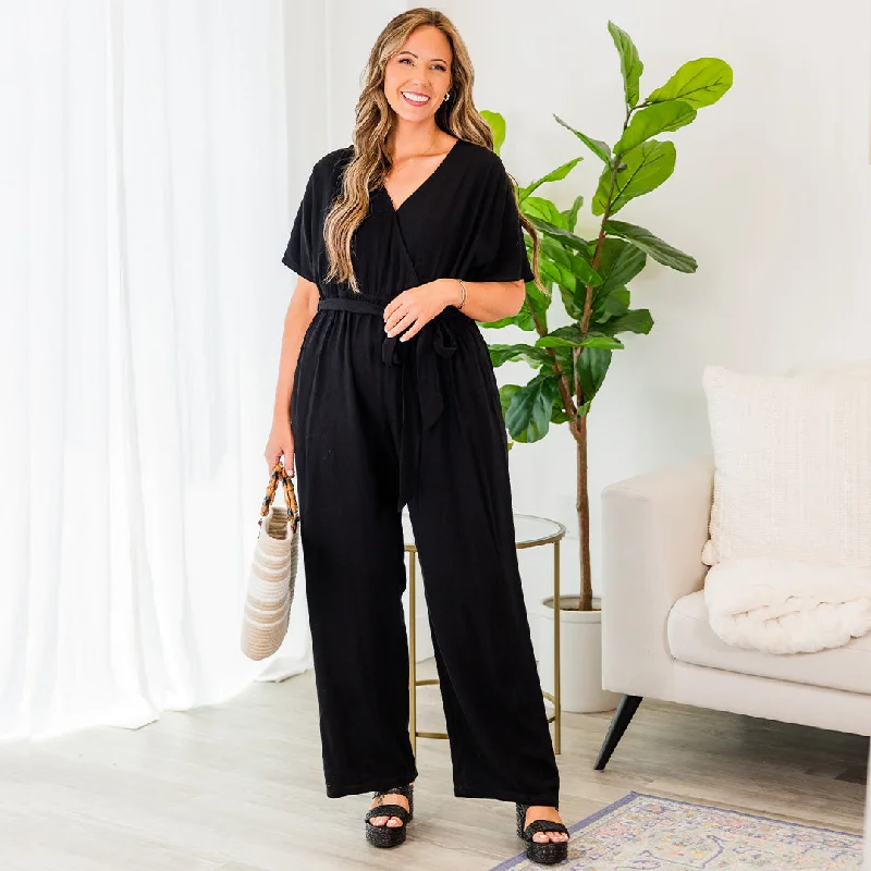 Simply Carried Away Jumpsuit, Black