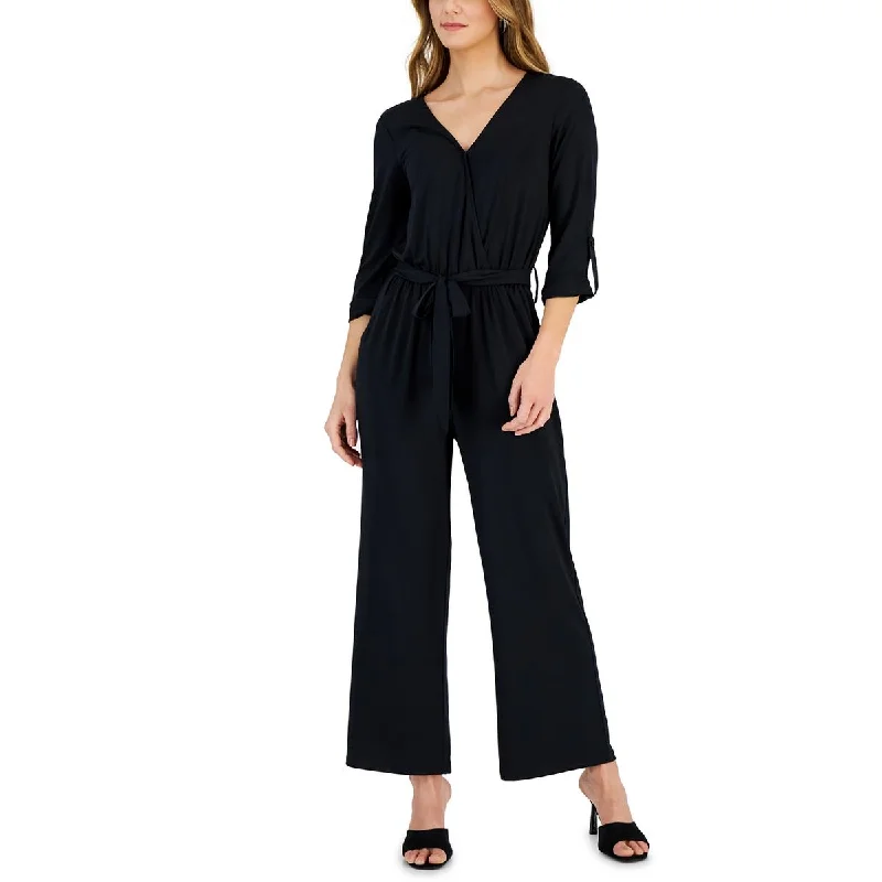 Studio by JPR Womens Surplice Adjustable Sleeve Jumpsuit