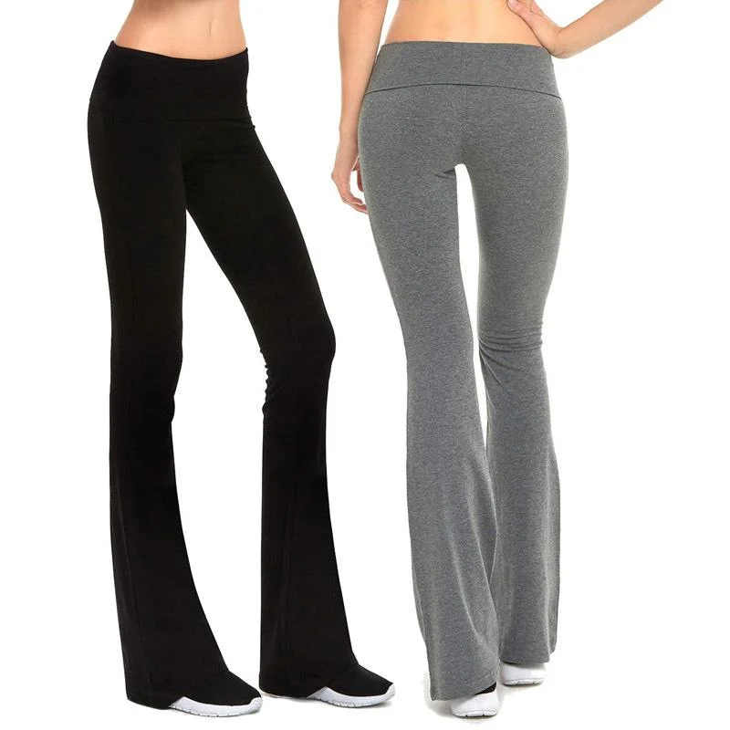 FashionSierra - Women's mid rise  bootcut slim fit flare yoga pants