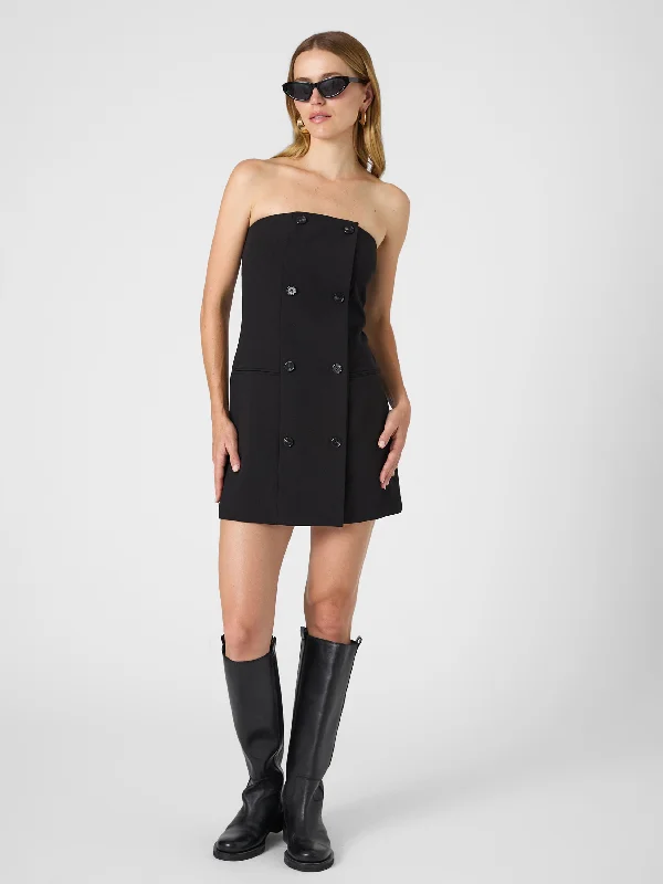 Azra Twill Strapless Mini Dress