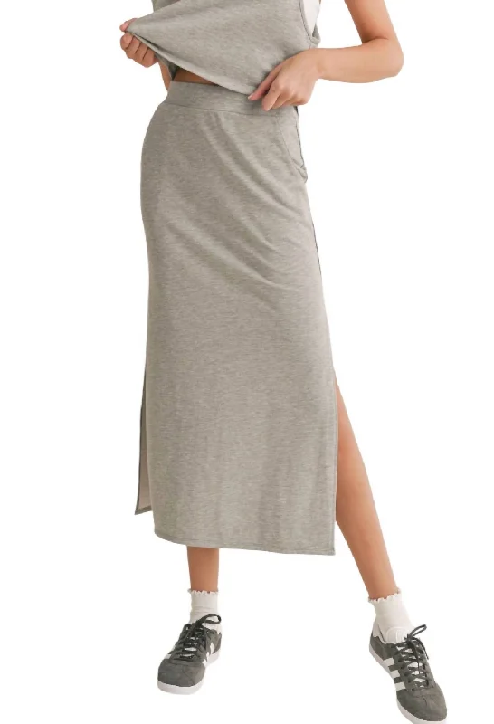 Break A Sweat Maxi Skirt In Grey