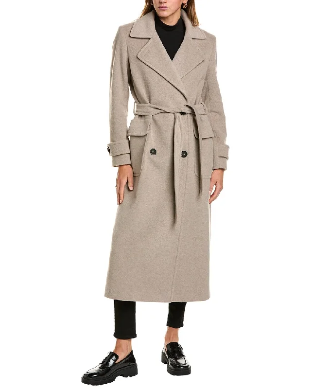 Cinzia Rocca Icons Long Wool & Cashmere-Blend Trench Coat