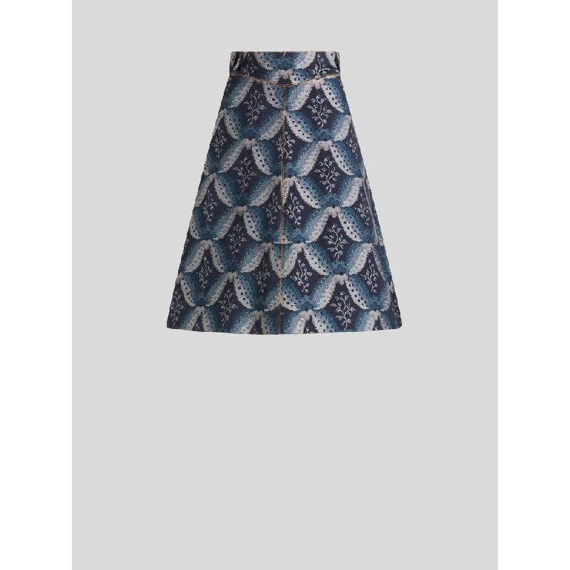 DENIM JACQUARD SKIRT