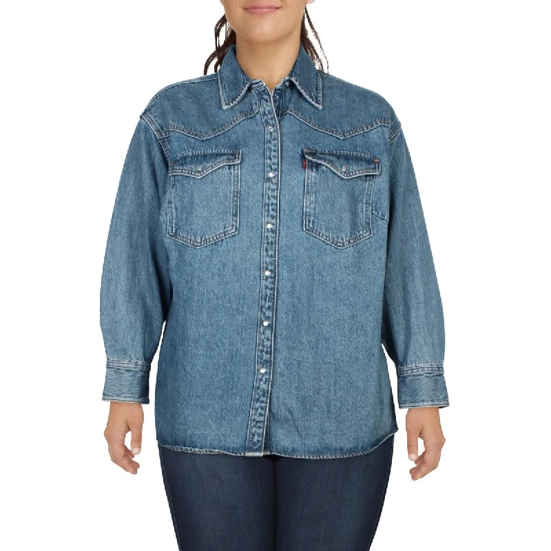 Levi's Womens Plus Cotton Long Sleeve Denim Jacket