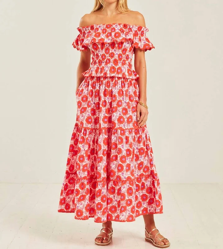 Lottie Maxi Skirt In Poppy