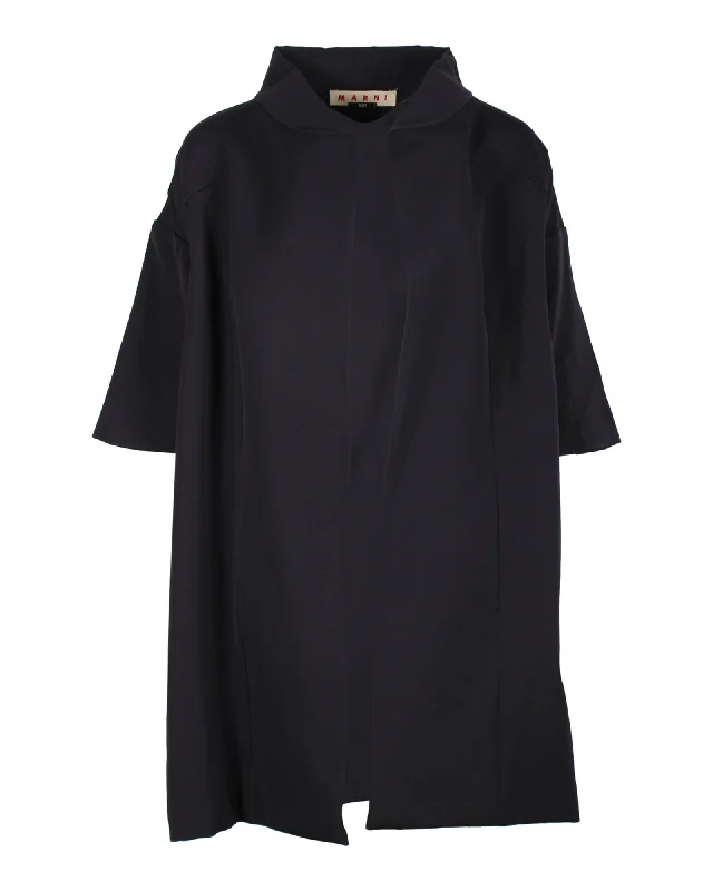 Marni Joyce Coat in Navy Blue Wool