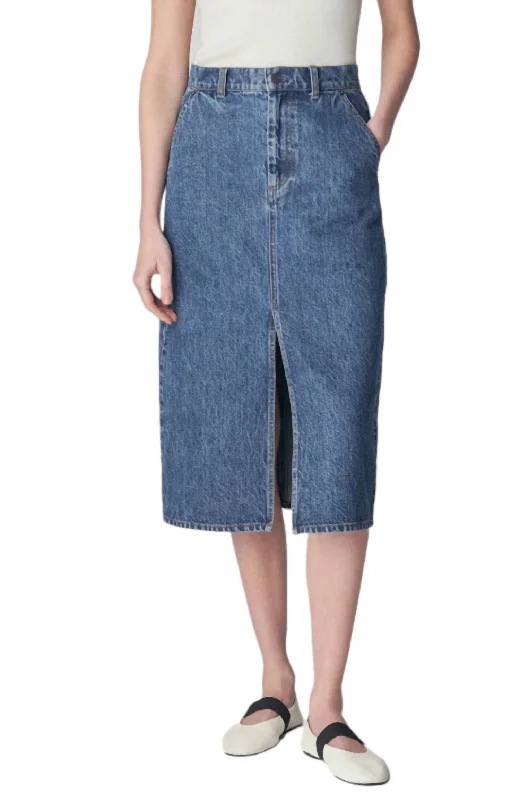 Organic Denim Skirt In Indigo