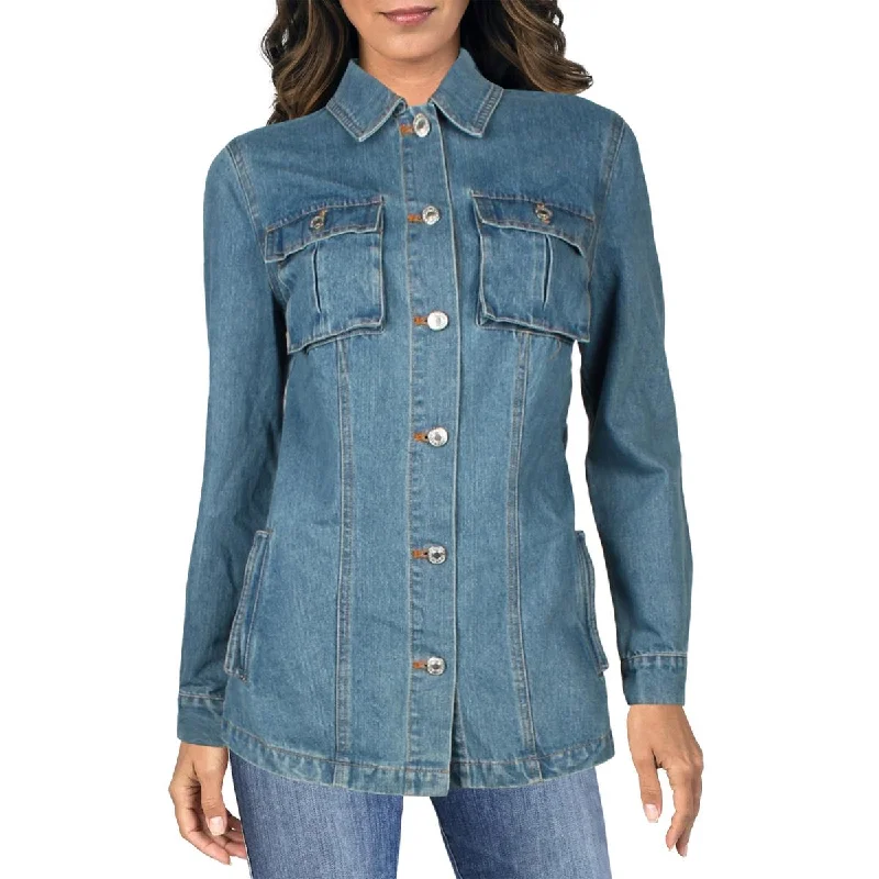 PLM Womens Pockets Jean Denim Jacket