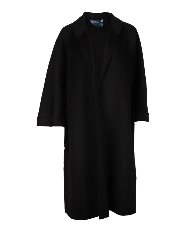 Prada Long Coat in Black Wool