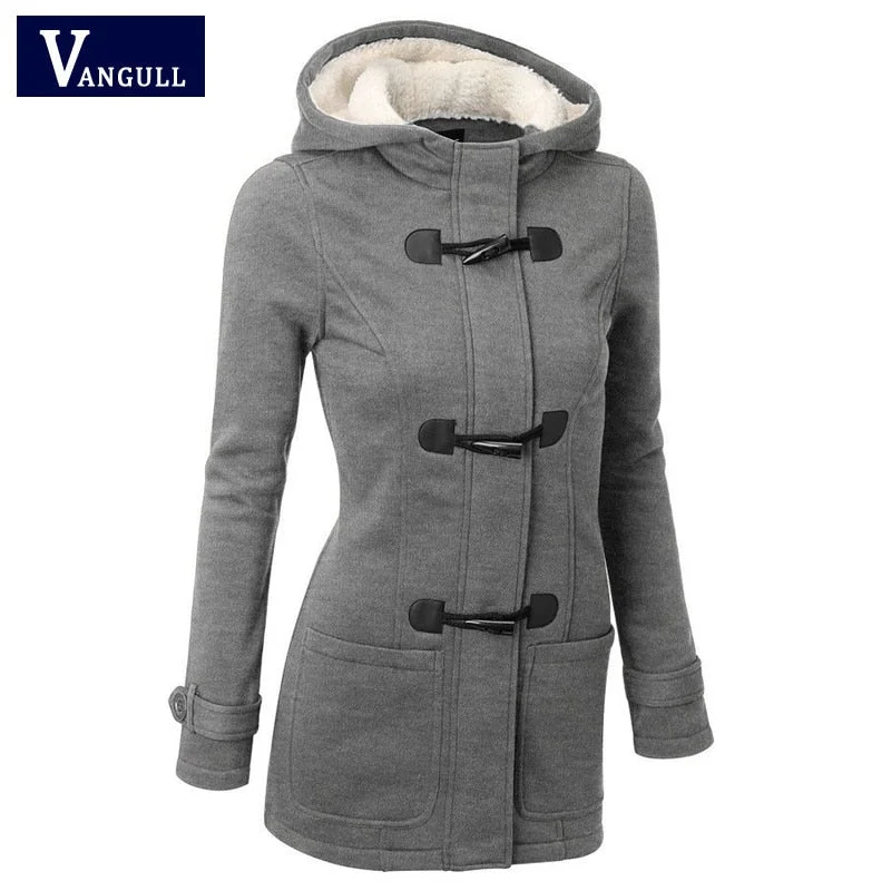 Women Causal Coat 2018 New Spring Autumn Women's Overcoat Female Hooded Coat Zipper Horn Button Outwear Jacket Casaco Feminino