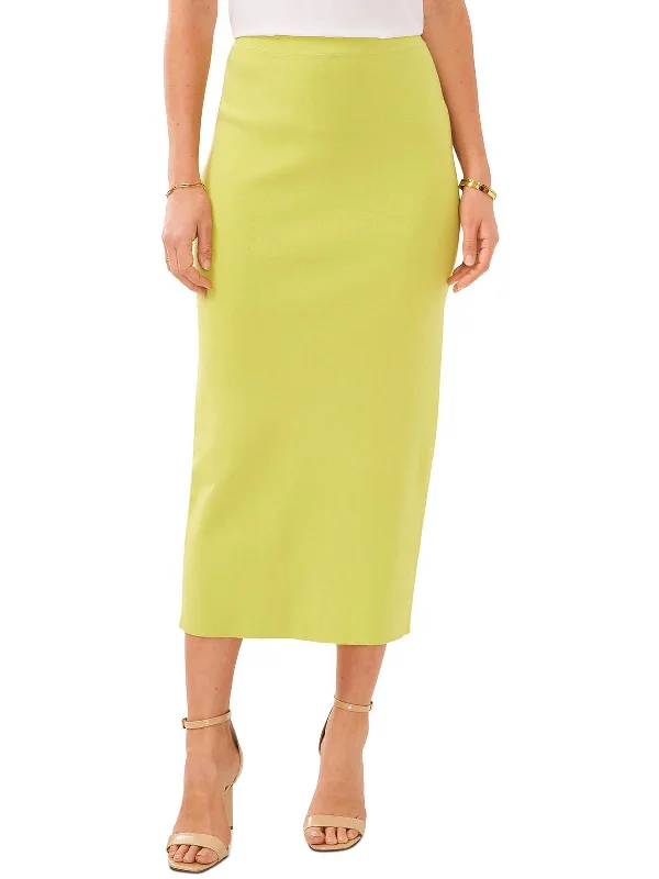 Womens Pencil Pull On Midi Skirt