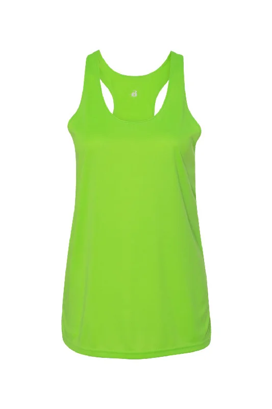 Badger Womens B-Core Moisture Wicking Racerback Tank Top - Lime Green