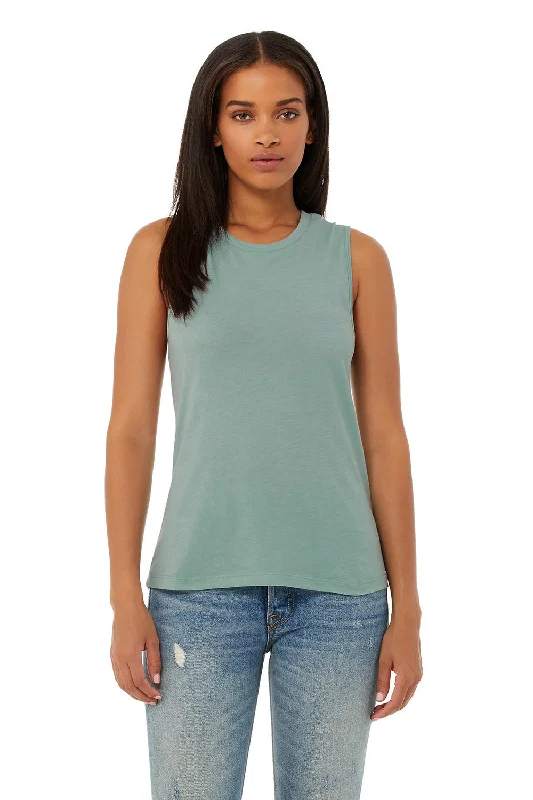 Bella + Canvas Womens Jersey Muscle Tank Top - Heather Dusty Blue