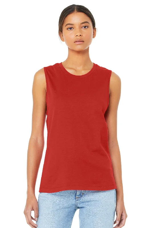 Bella + Canvas Womens Jersey Muscle Tank Top - Red