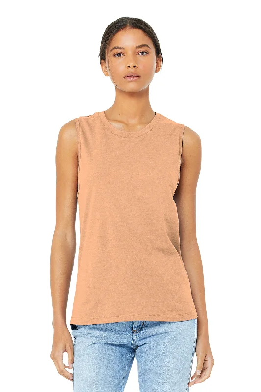 Bella + Canvas Womens Jersey Muscle Tank Top - Heather Peach