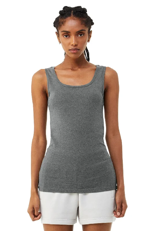 Bella + Canvas Womens Micro Ribbed Tank Top - Heather Deep Grey