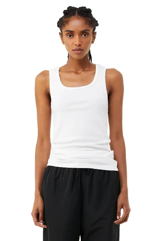 Bella + Canvas Womens Micro Ribbed Tank Top - White