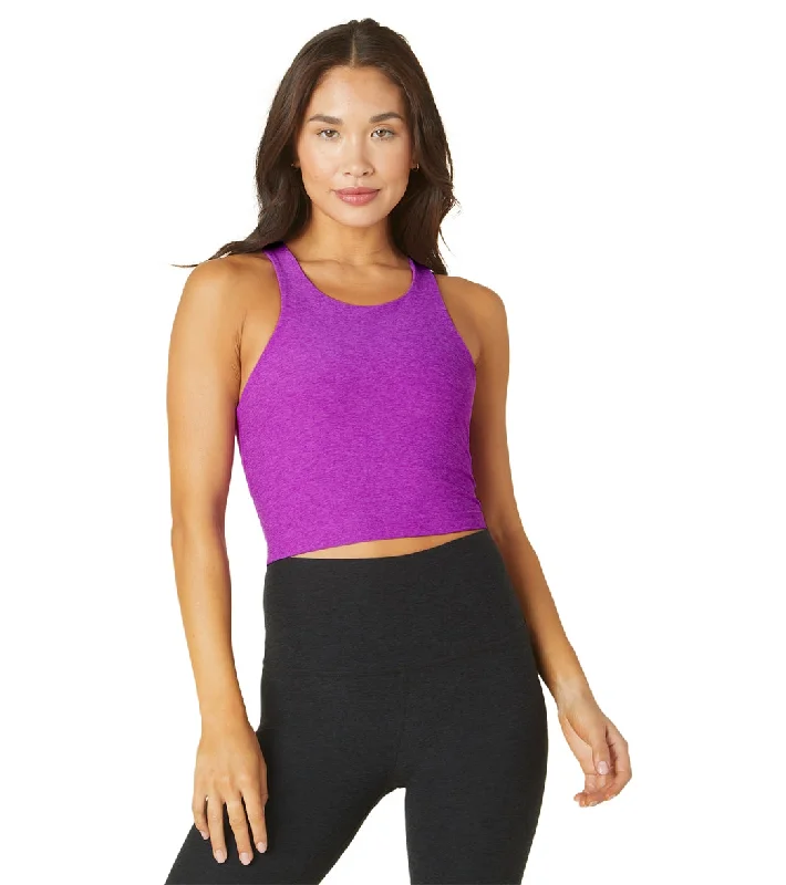 Beyond Yoga Focus Cropped Tank Vivid Plum Heather