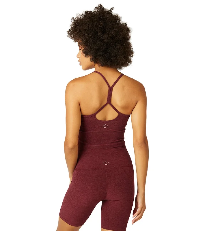 Beyond Yoga Spacedye Slim Racerback Cropped Tank Deep Merlot