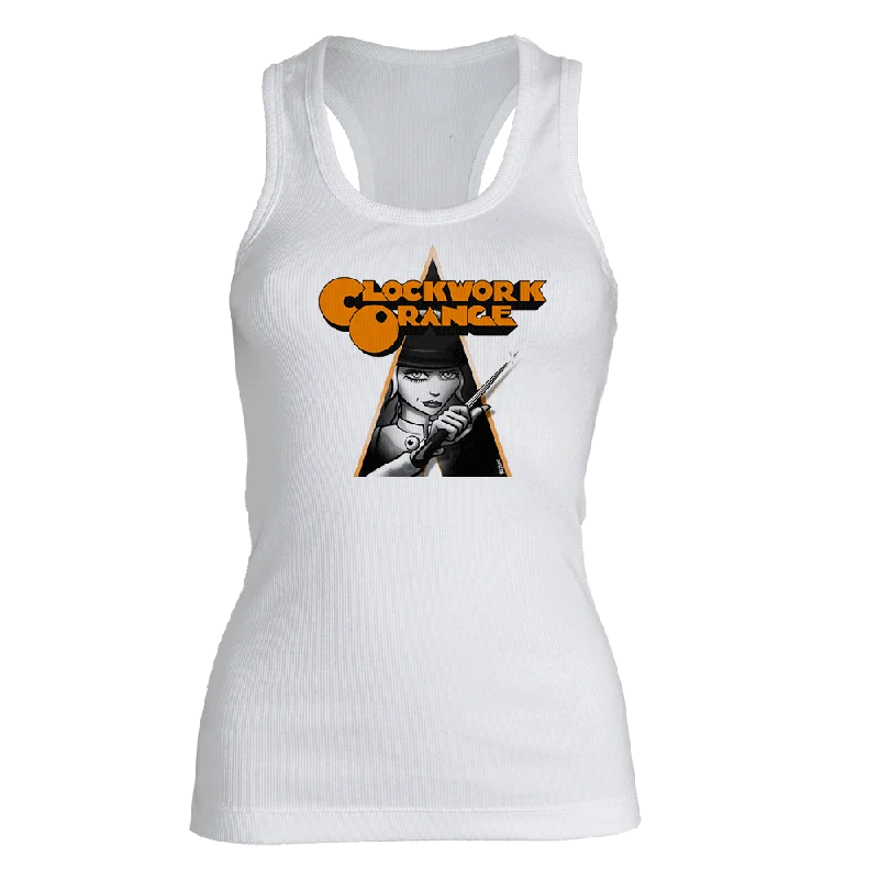 Clockwork Orange "Girl" Racerback Girly Tank Top (white)