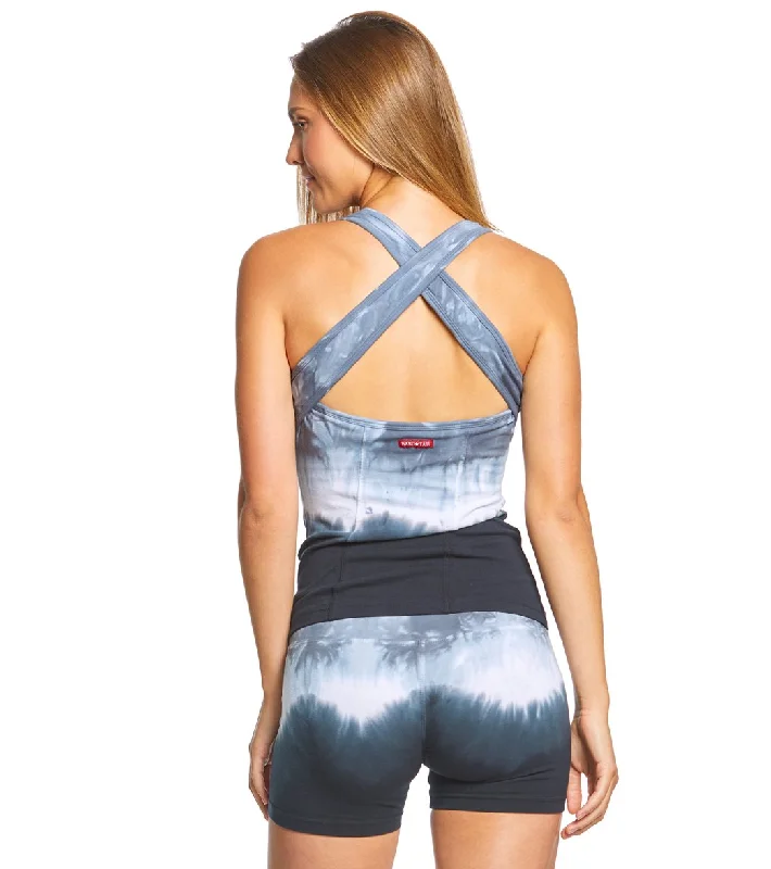 Hard Tail Open Back Support Tank Top Navy/White Rainbow Horizon