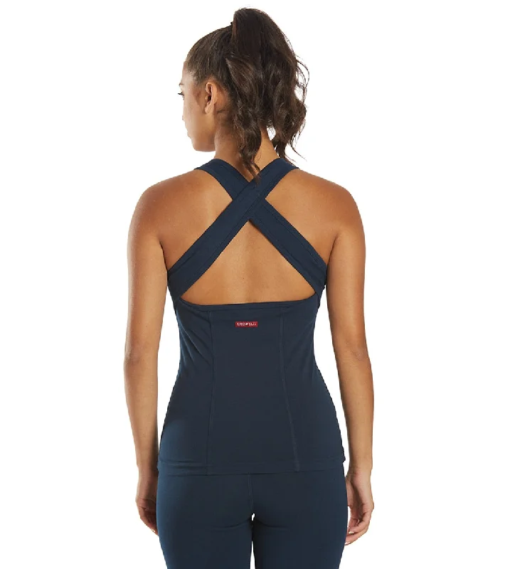 Hard Tail Open Back Support Tank Top Past Midnight Blue