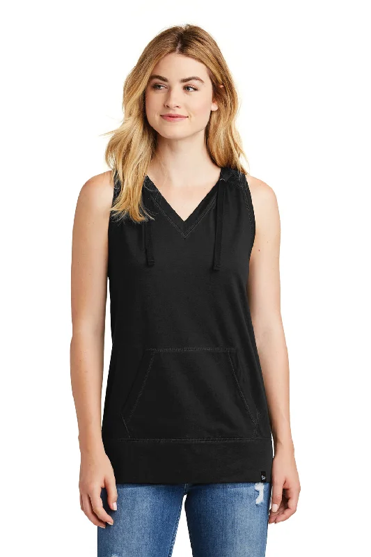 New Era Womens Heritage Hooded Tank Top - Black