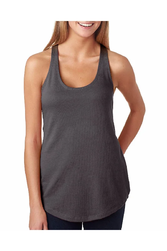 Next Level Womens French Terry Tank Top - Dark Grey - Closeout