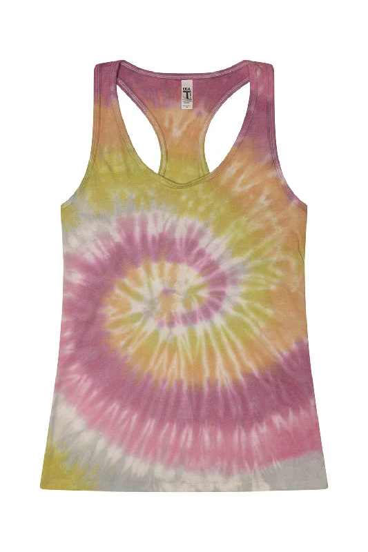 Tie-Dye Womens Racerback Tank Top - Desert Rose