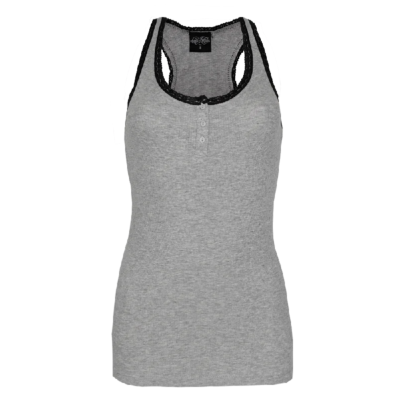 Urban Classics "Button Laces" Girly Tank Top (grey)