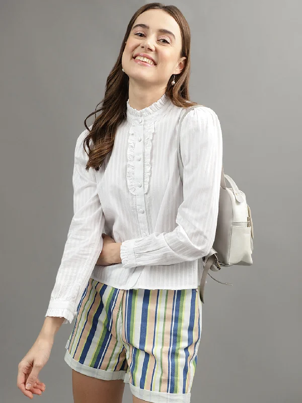 Iconic White Striped Regular Fit Shirt