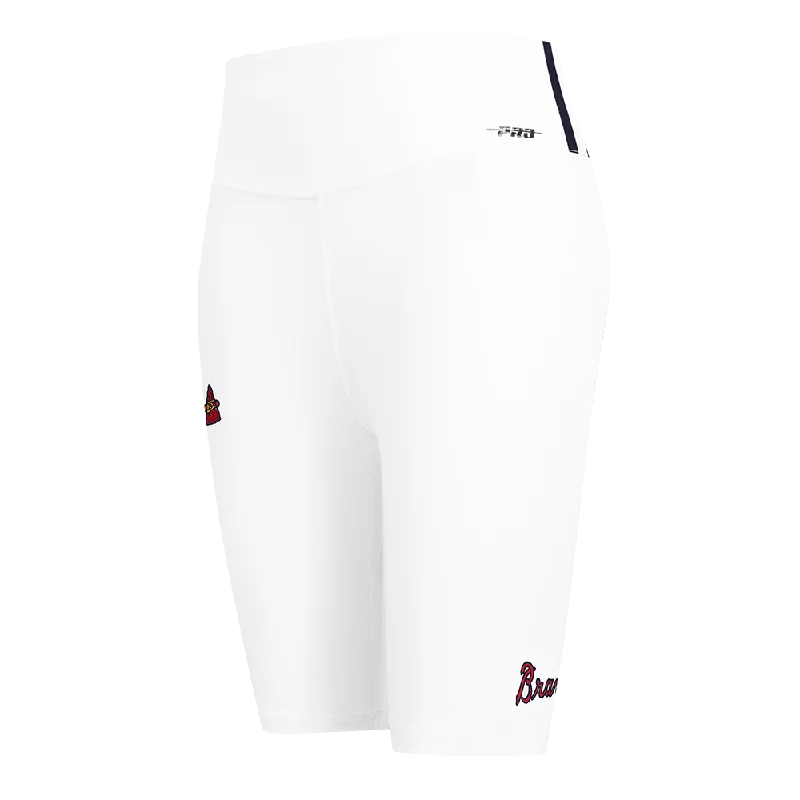 MLB ATLANTA BRAVES CLASSIC WOMEN'S CTN BIKE SHORT (WHITE)