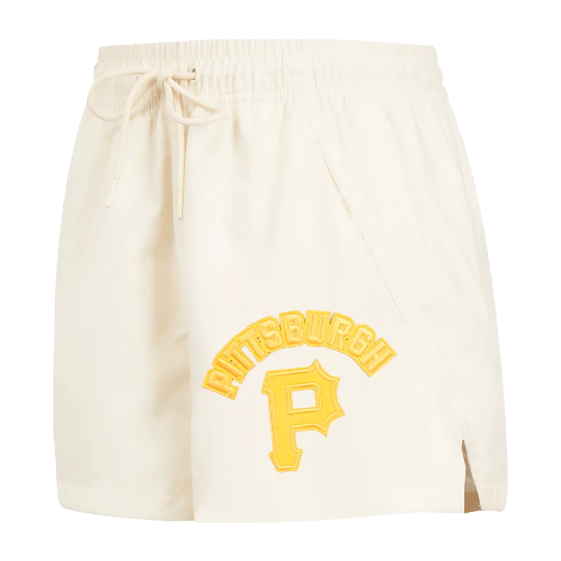 MLB PITTSBURGH PIRATES TRIPLE TONAL WOMEN'S WOVEN SHORT (EGGSHELL)