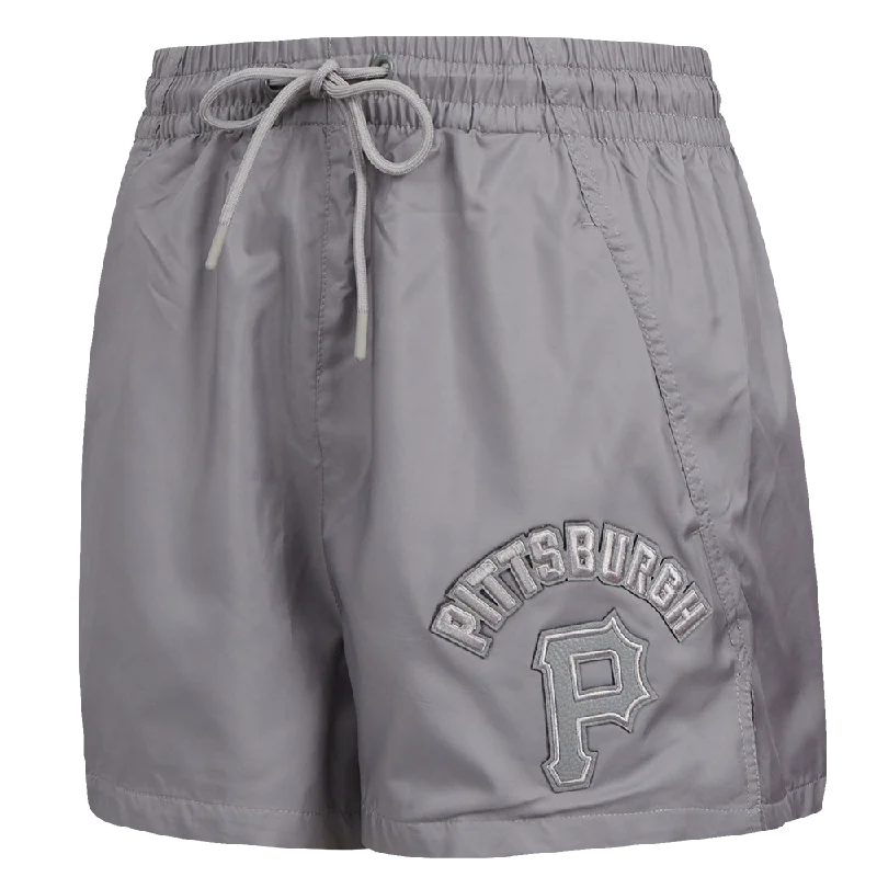 MLB PITTSBURGH PIRATES TRIPLE TONAL WOMEN'S WOVEN SHORT (GRAY)