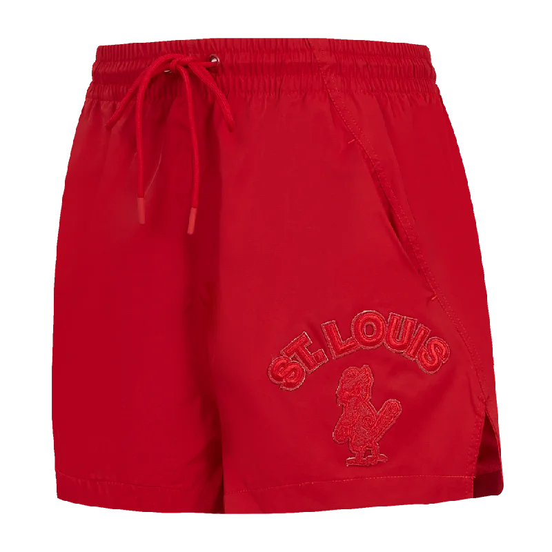 MLB ST. LOUIS CARDINALS TRIPLE TONAL WOMEN'S WOVEN SHORT (RED)