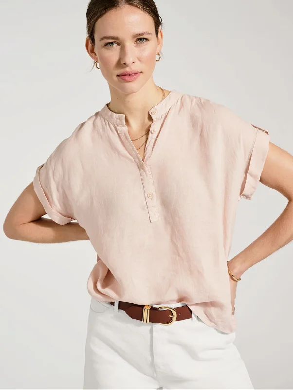 Alexia Linen Shirt | Powder Pink