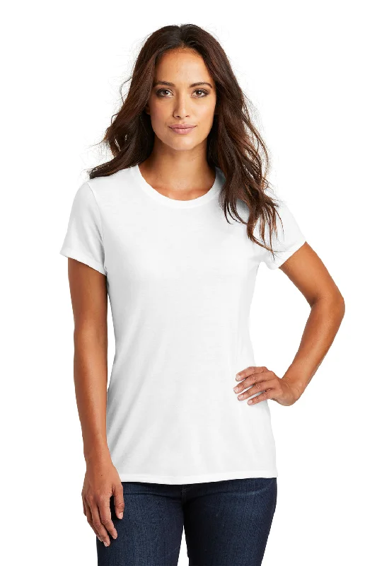 District Womens Perfect Tri Short Sleeve Crewneck T-Shirt - White