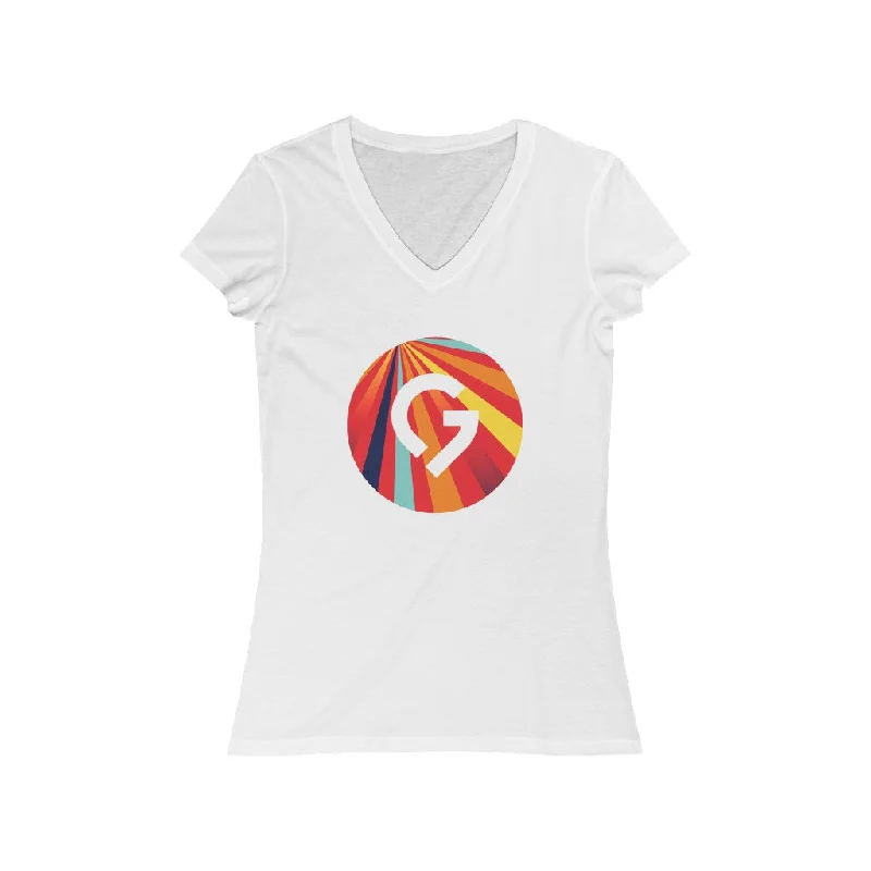 Grace Chapel Women's Short Sleeve V-Neck Tee | Red Fun Logo