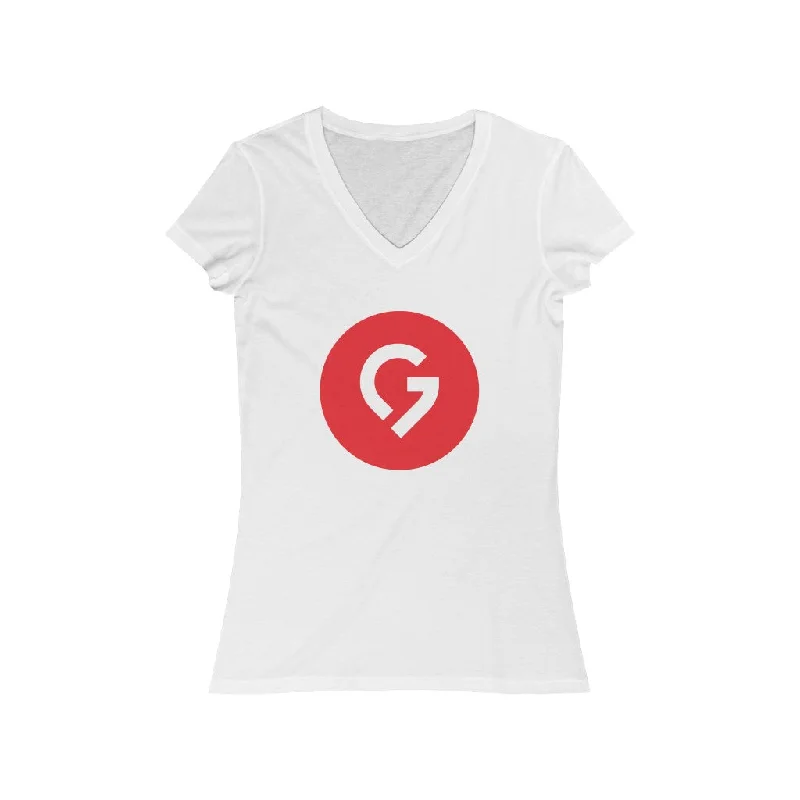 Grace Chapel Women's Short Sleeve V-Neck Tee | Red Logo