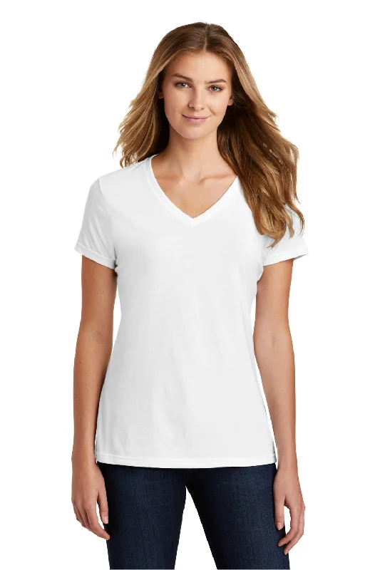 Port & Company Womens Fan Favorite Short Sleeve V-Neck T-Shirt - White