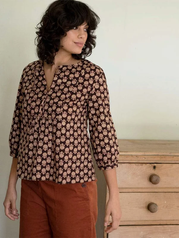 Rene Textured Cotton Boho Blouse | Bodhi Print