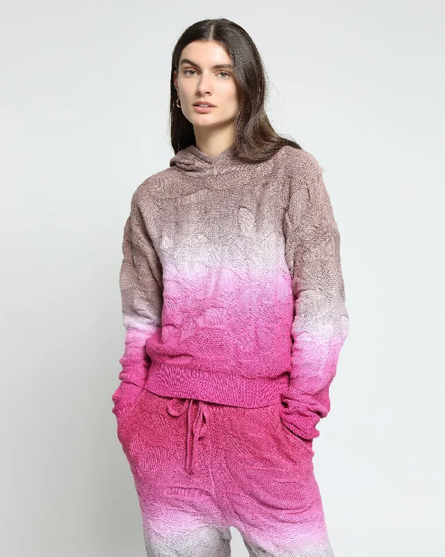 Crossover Netting Sweater Dip Dye Hoodie